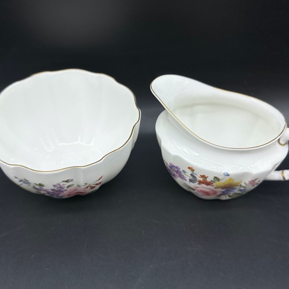 Royal Crown Derby Posies Creamer Sugar Bowl Set Bone China England - Picture 2 of 4